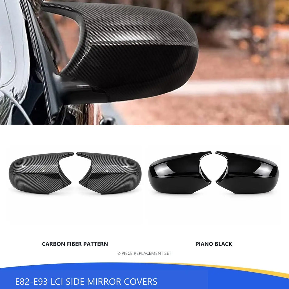 SPCRSO Carbon Fiber Style M3 Replacement Side Mirror Caps for BMW E82 E88 E90 E91 E92 E93 LCI 2009–2013