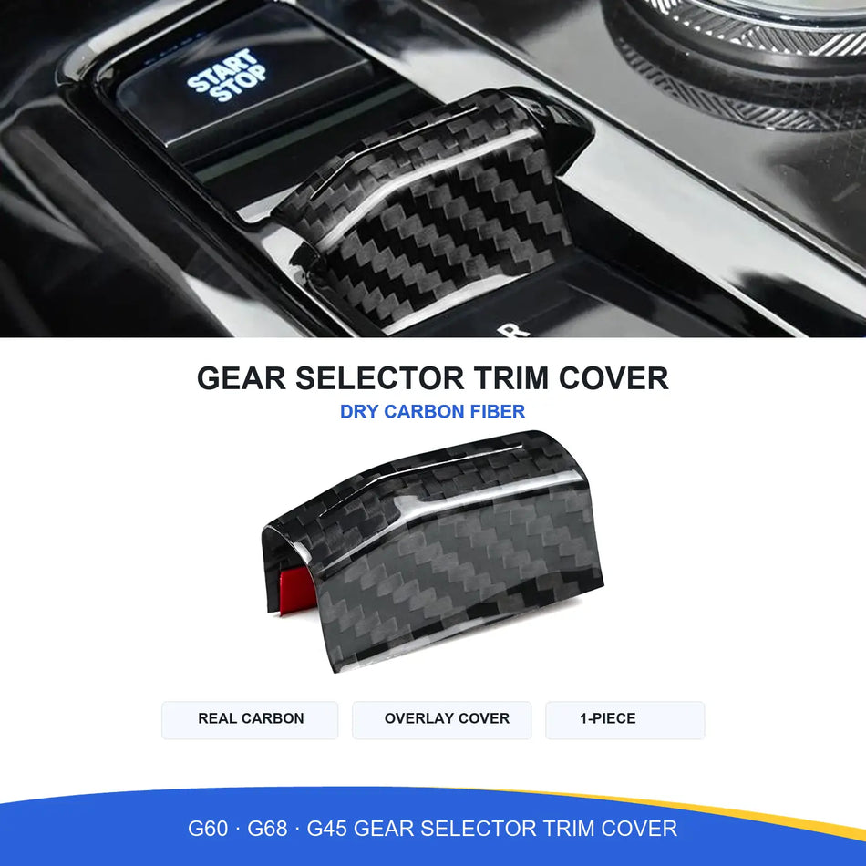 SPCRSO Dry Carbon Fiber Gear Selector Trim Cover for BMW 5 Series & i5 G60/G68 2024–2025, X3 G45 2025