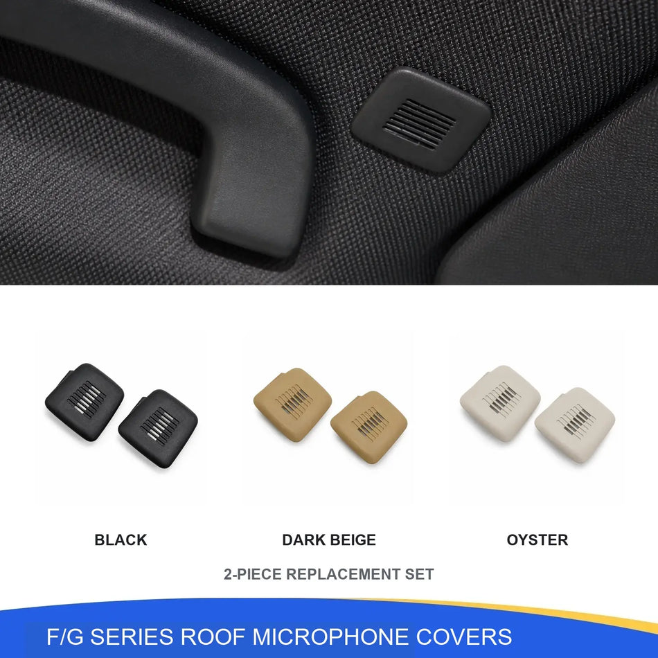 SPCRSO 2PCS Overhead Console Microphone Cover Replacement for BMW F & G Series – Black / Dark Beige / Oyster