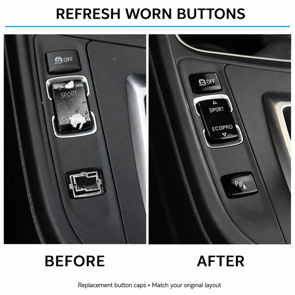 SPCRSO Driving Mode Multi-Switch Buttons for BMW F20 F22 F30 F32 M2 M3 M4 – Matte Black / Glossy Black / Glossy Red