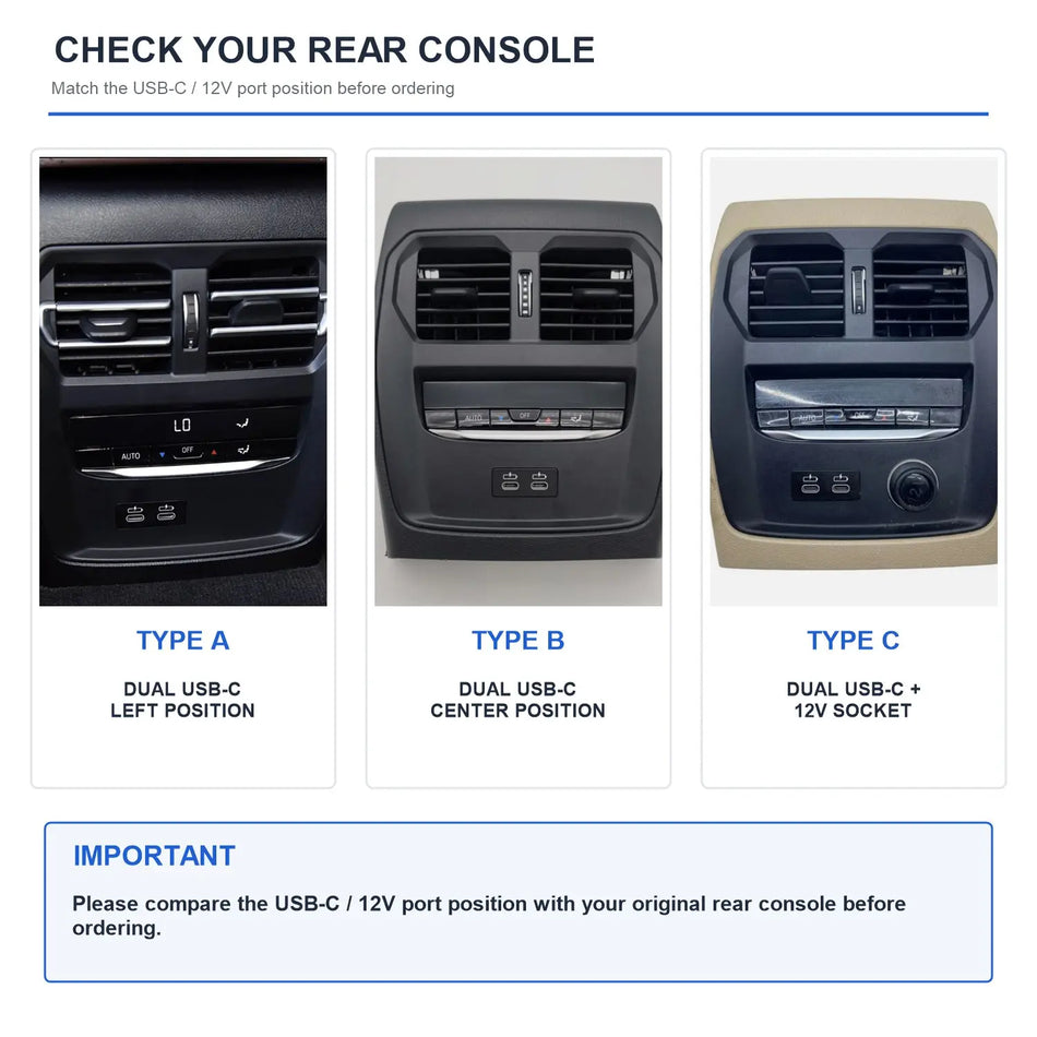 Compatible pour la BMW Série 3 G20 G28 (2020-2022) Airmatiseur de ventilation de la climatisation arrière