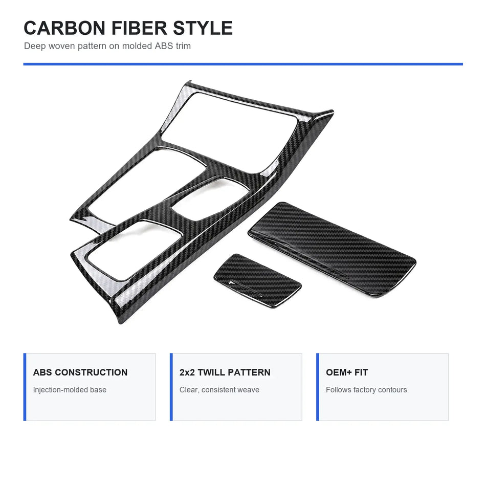 SPCRSO Carbon Fiber Style ABS Center Console Gear Shift Panel Trim Cover for BMW 5 Series F10 2011–2016