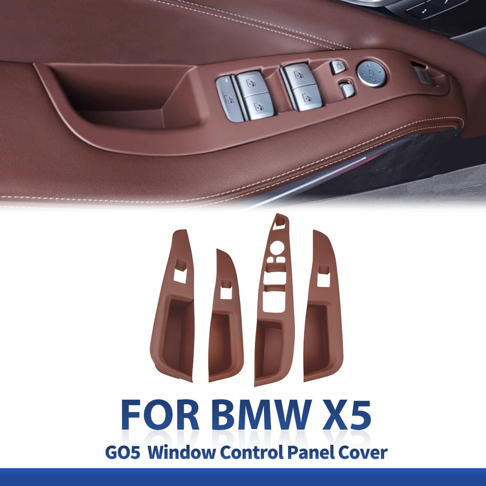 SPCRSO Carbon Fiber Window Lift Switch Frame Trim for BMW X5/X7 G05/G07 2019–2024 – ABS Interior Door Panel Cover