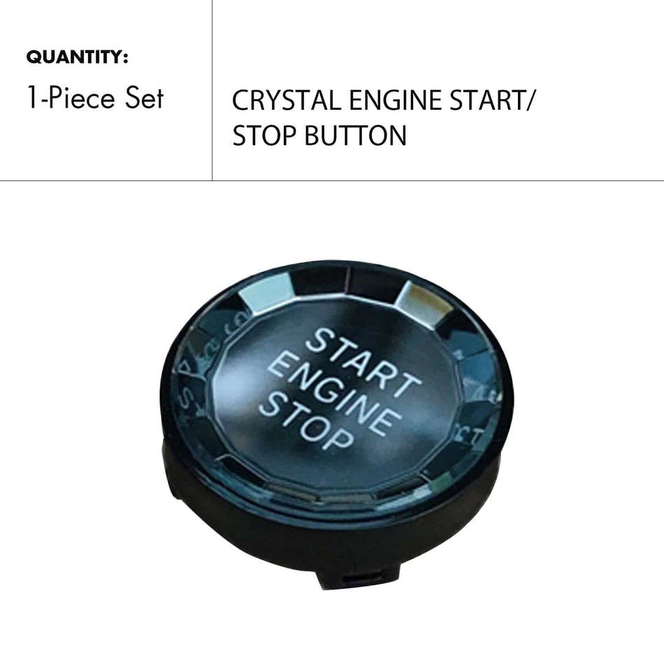 Crystal Engine Start Stop Button Replacement for BMW E-Chassis E90 E91 E92 E93 E60 X5 X6 - 23mm Backlit Luxury Upgrade, Scratch-Resistant