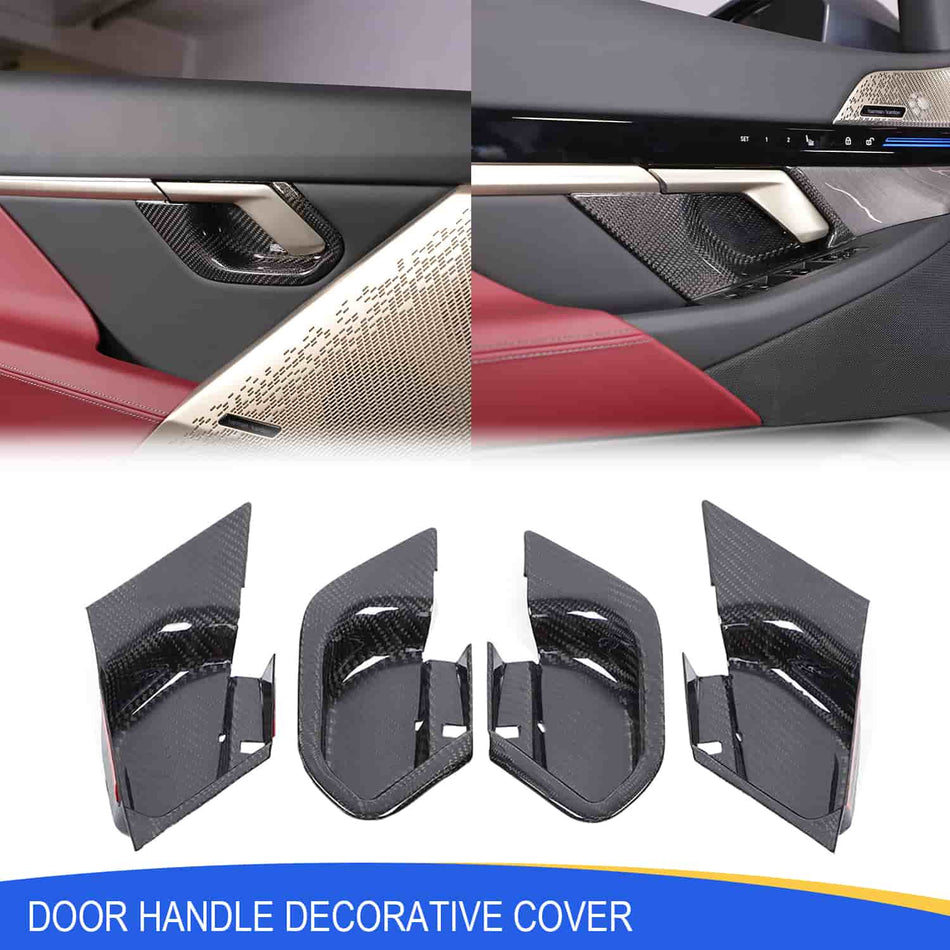 SPCRSO Real Carbon Fiber Interior Door Handle Trim Cover for BMW 5 Series G60 (2024-2025)