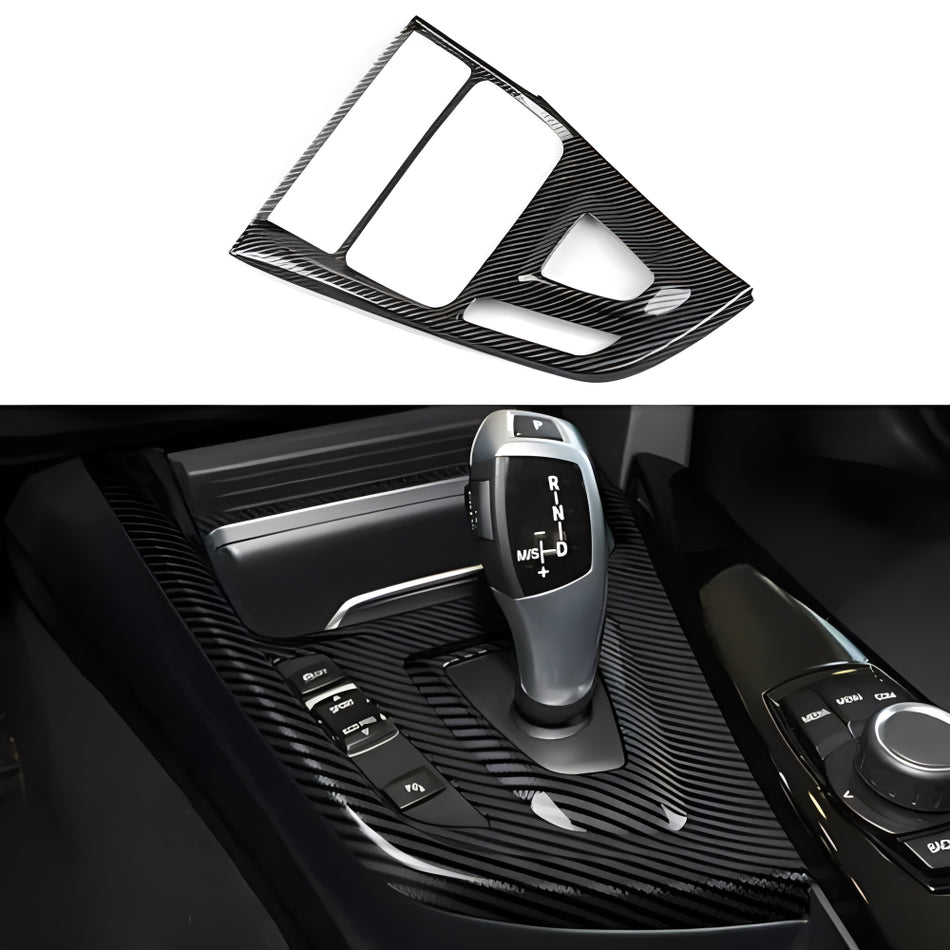 Car Trim Gear Shift Cover Carbon Style ABS Decal Trim fits for BMW F30 F31 F34 3GT F32 F33 F36 3 4 Series Accessories 2012-2019 - 330e NOT FIT