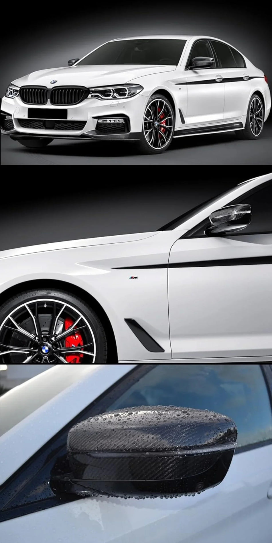 SPCRSO Real Carbon Fiber Mirror Covers for BMW 7 Series G11/G12 2016–2018 – Premium Gloss Replacement