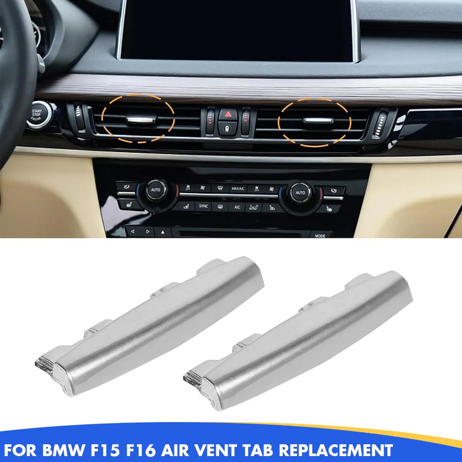 SPCRSO Compatible with BMW X5/X6 Air Vent Clip Tab Chrome-Plated Trim, Upgraded Front Row Vent Clip Air Conditioning Outlet Tab (Compatible with BMW X5 F15 2014-2018, X6 F16 2015-2018)