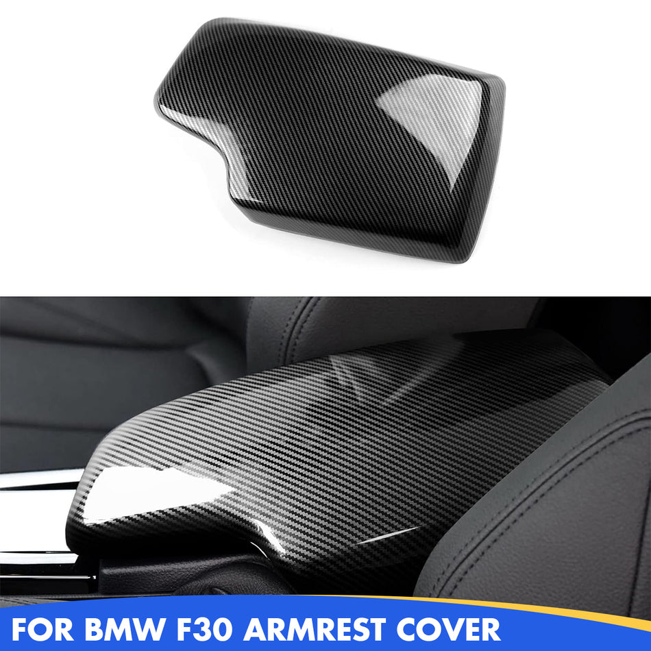 Car Armrest Cover Lid Storage Box Carbon Color ABS Trim fits for BMW F30 2012 2013 2014 2015 2016 2017 2018 2019 Accessories