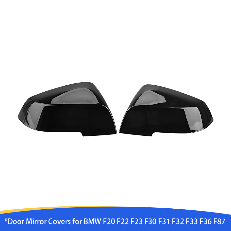 Door Mirror Covers Caps Replacement for BMW F20 F22 F23 F30 F31 F32 F33 F36 F87 M2 X1 E84 - Piano Black Rearview Side Mirror Trim