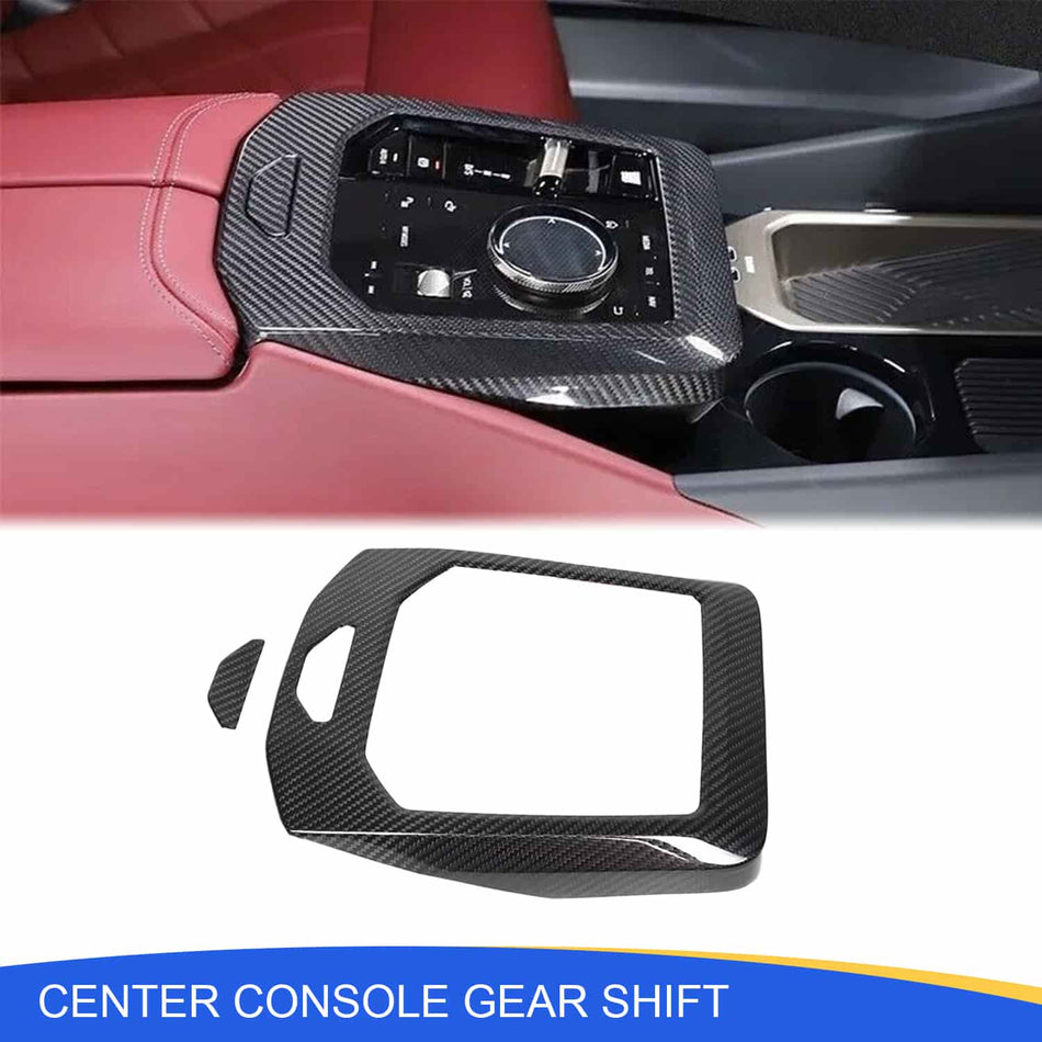 SPCRSO Real Carbon Fiber Center Console Gear Shift Panel Cover Trim for BMW 5 Series 2024+
