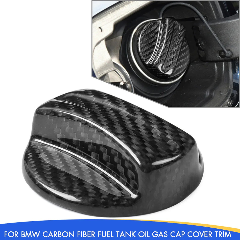 SPCRSO Universal Real Dry Carbon Fiber Gas Tank Door Sticker Cover Trim Compatible with BMW F10 F30 E46 E60 E70 E90 G20 G30 X1 X2 X3 X4 X5 Z4 318i 323i 325i 328i 330i 335i 525i (Black)