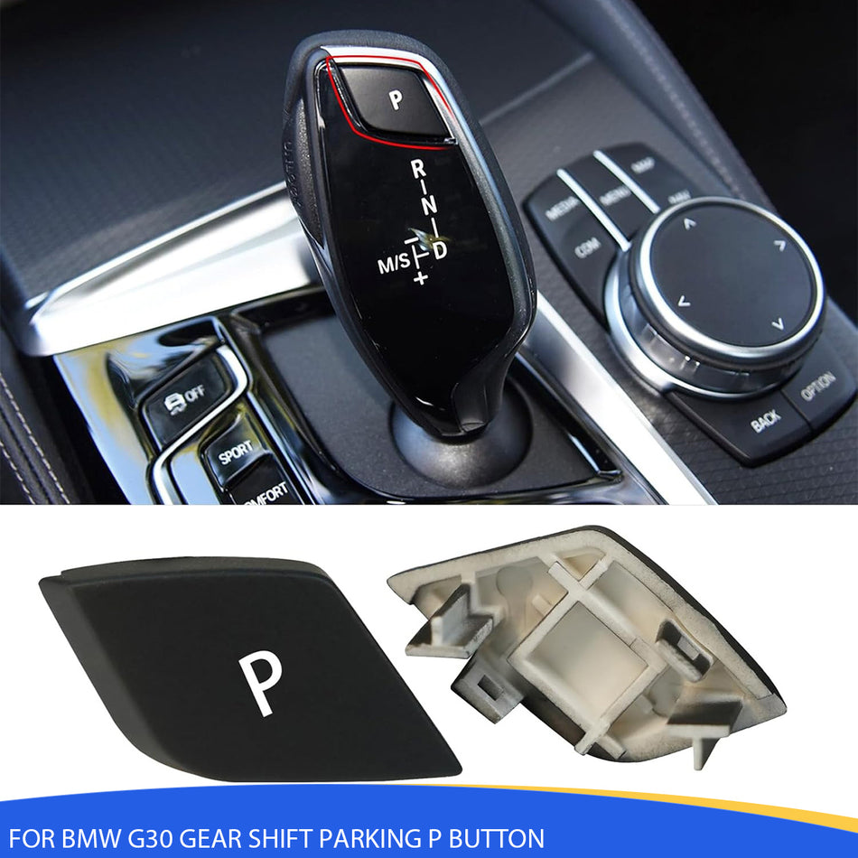 SPCRSO Gear Shift Parking P Button Replacement (Matte Black) – Compatible with BMW 5 Series G30/G31/G38, 6 GT G32, 7 Series G11/G12, X3 G01/G08, X4 G02 – LHD Only