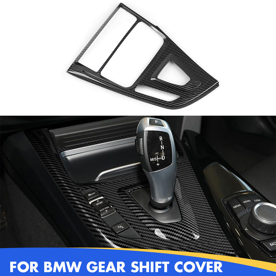 Car Trim Gear Shift Cover Carbon Style ABS Decal Trim fits for BMW F30 F31 F34 3GT F32 F33 F36 3 4 Series Accessories 2012-2019 - 330e NOT FIT