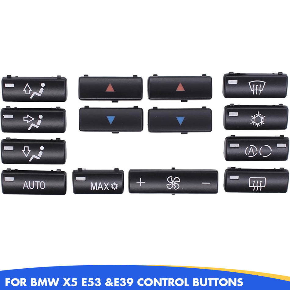 SPCRSO Air Conditioner Heater Ventilation Climate A/C Control Panel Buttons Switch Kit for BMW 5 Series E39 1995-2004 X5 E53 2000-2006