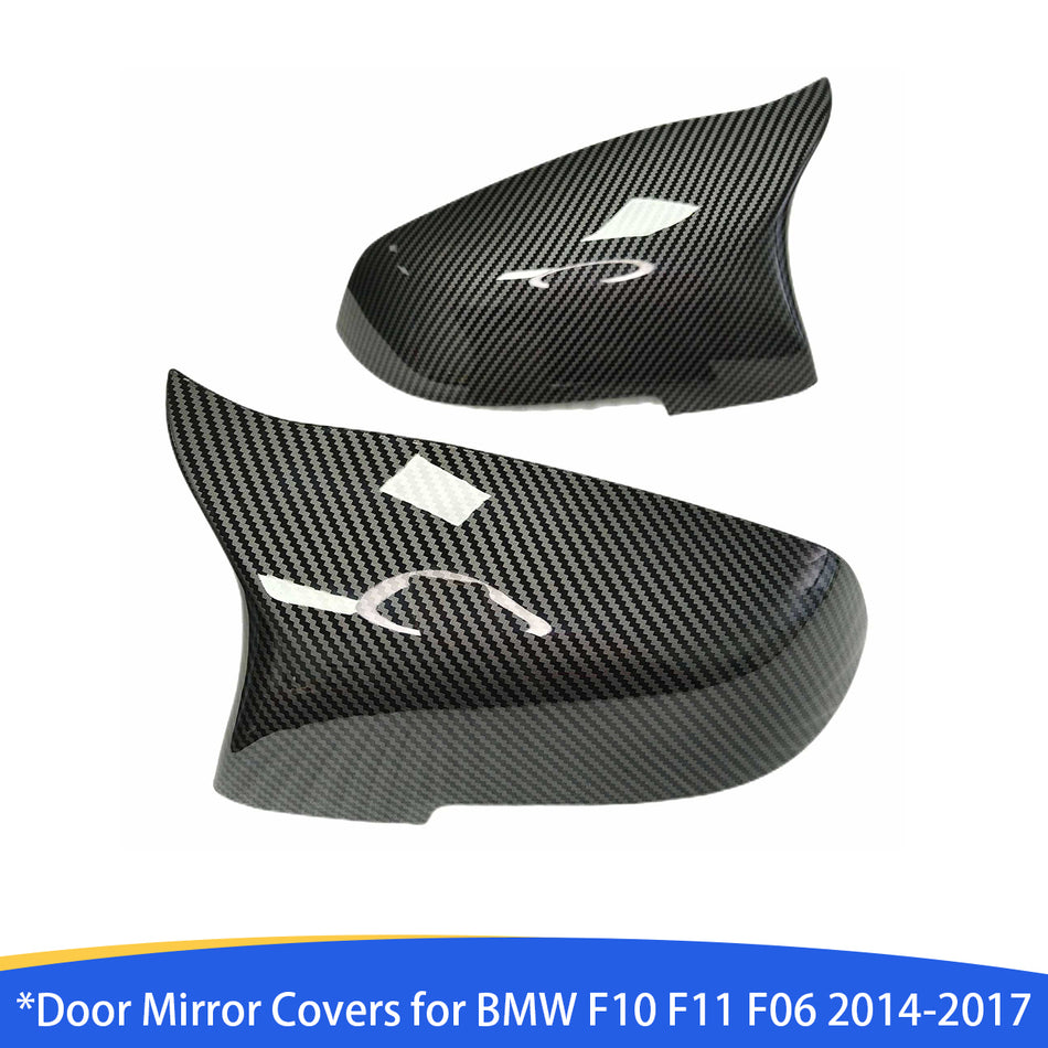 Car Side Mirror Caps for 2013-2018 BMW 5 6 7 Series F10 F07 F18 F11 F06 F12 F13 F02 520i 528i 535i 640i 650i Facelift Models Exterior Carbon Fiber Accessories Replacement Tuning Parts - 1 Pair