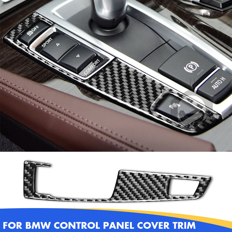 SPCRSO Compatible with Carbon Fiber Gear Shifter Box Driving Mode Panel Cover Trim Interior for BMW 5 Series F10 F11 F12 F13 F18 F25 F26 X3 X4 520i 528i 530i 535i 2011-2017