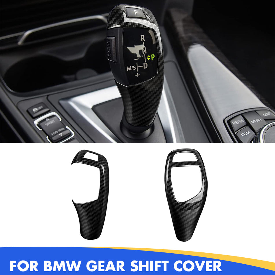 SPCRSO Car Sticker Decals Gear Shift Knob Cover Carbon Color ABS Trim fits for BMW F20 F21 F22 F30 F31 F32 F33 F34 F35 F36 F07 F10 F12 F15 F16 F25 F26 Accessories (Style B)