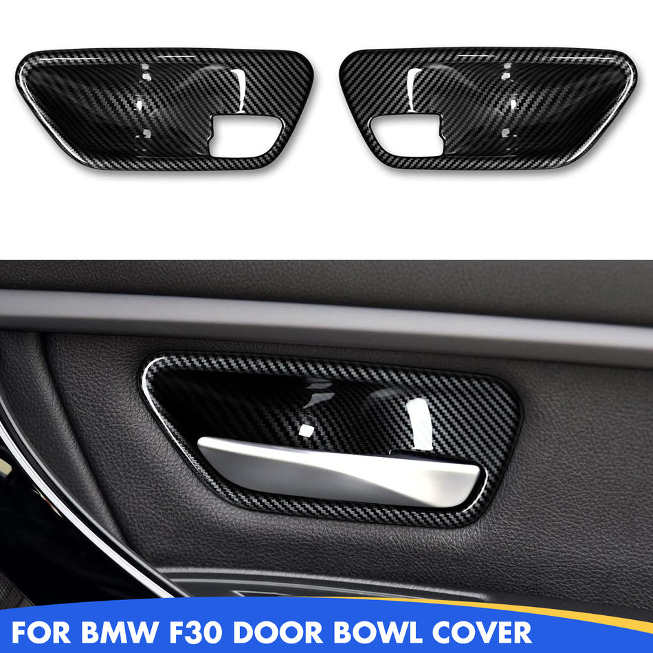 2PCS Car Trim Door Bowl Sticker Carbon Style ABS Decal Cover fits for BMW 3 4 Series F30 F31 F34 3GT F32 F33 F36 Accessories