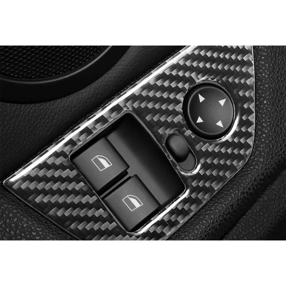 SPCRSO Real Carbon Fiber Door Window Lift Switch Panel Cover Trim for BMW Z4 E85 E86 2003–2008 – Left & Right Control Panel Decoration Kit, Black)