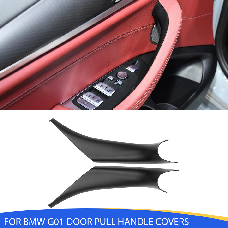 SPCRSO Compatible with BMW X3 G01 X4 G02 2018–2024 Door Handle Covers, 2PCS Interior Pull Handle Cover Trim, Left & Right Side, Anti-Melt Upgrade