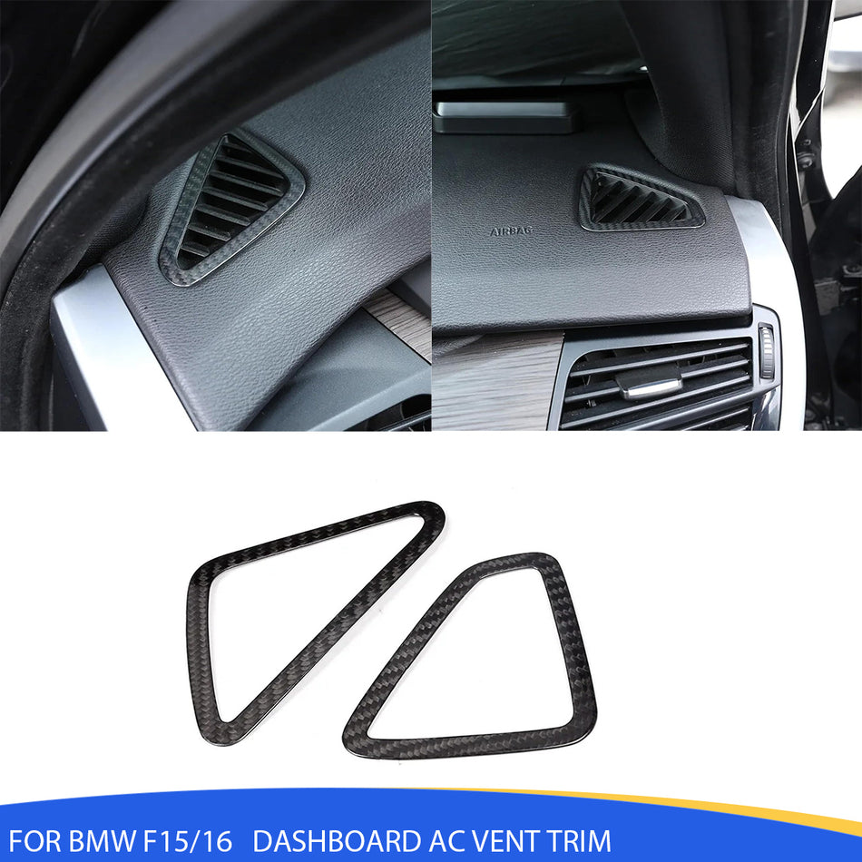 SPCRSO Carbon Fiber Dashboard AC Vent Trim for BMW X5 F15 / X6 F16 (2014–2018) – Left Hand Drive