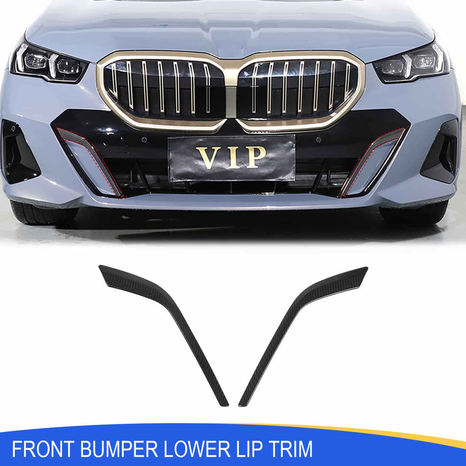 SPCRSO Real Carbon Fiber Front Bumper Lip Trim for BMW 5 Series G60 2024+
