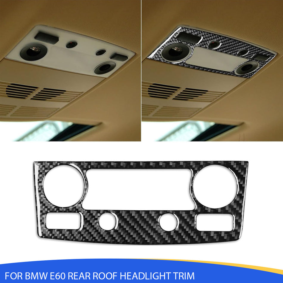 <tc>SPCRSO</tc> Real Carbon Fiber Hinten Dach Scheinwerfer Trim Rahmen Aufkleber für <tc>BMW</tc> 5er-Reihe E60 (2004–2010) – Premium-Innenausstattung, Schutz & Einfache Installation