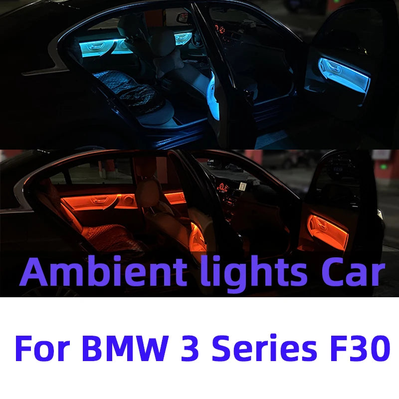 4 Inner Doors Ambient Light LED Decorative Trims Lights With Blue And Orange Colors Environment lights For BMW 3 Series F30