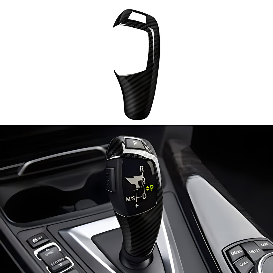 Car Sticker Decal Gear Shift Knob Cover Carbon Color ABS Trim fits for BMW F20 F21 F22 F23 F30 F31 F32 F33 F34 F35 F36 F07 F10 F12 F13 F15 F16 F25 F26 Accessories (Style A)