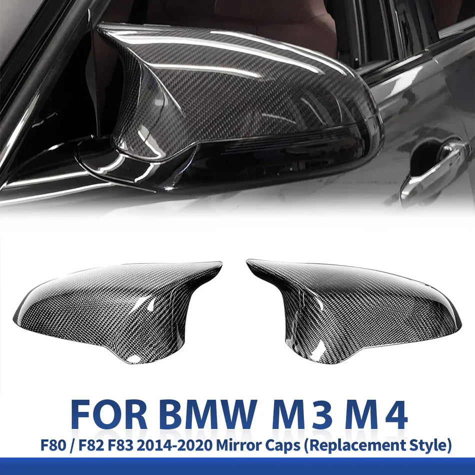 SPCRSO Real Carbon Fiber Replacement Mirror Covers for BMW F80 M3 & F82/F83 M4 (2014–2020)