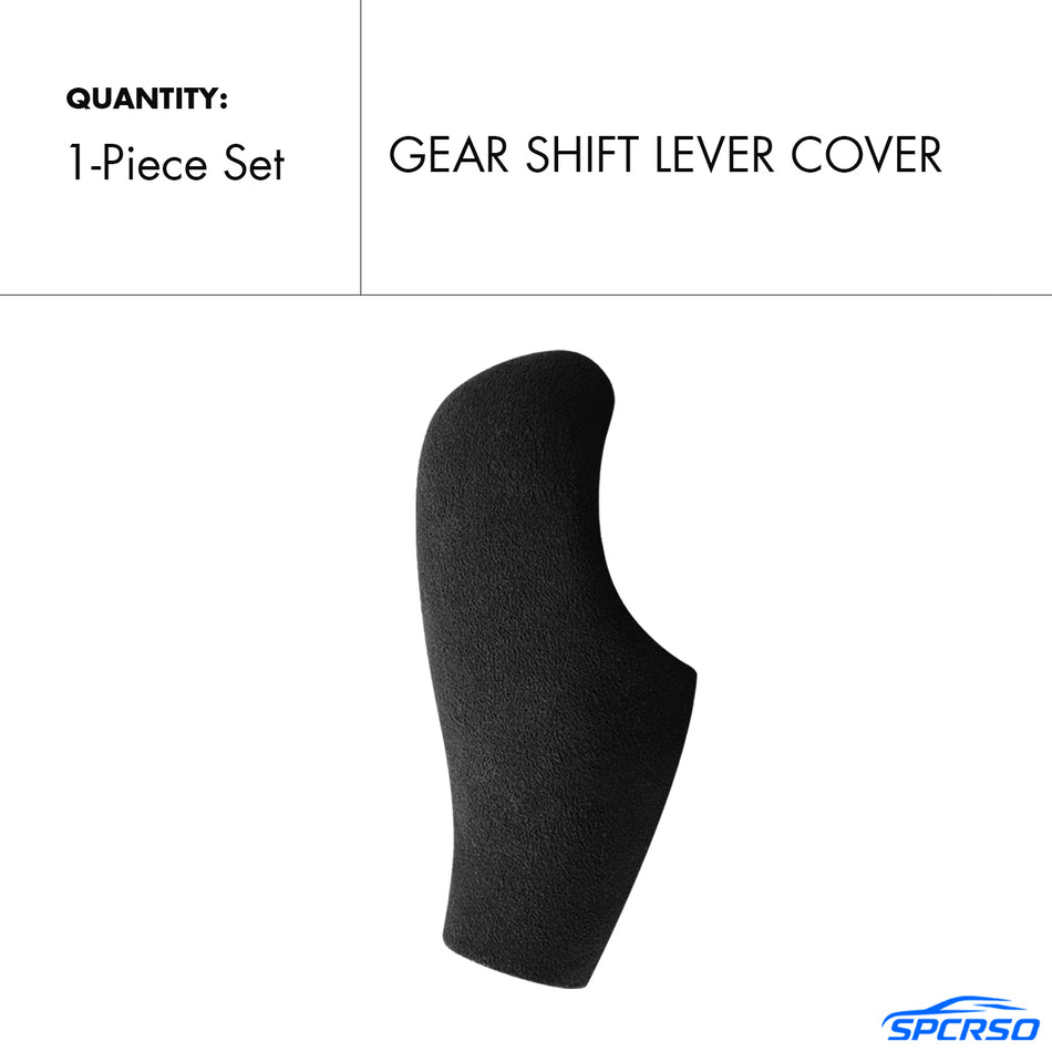 SPCRSO Alcantara Style Gear Shift Knob Cover for BMW 5 Series G30, X3 G01, X4 G02 (Black)