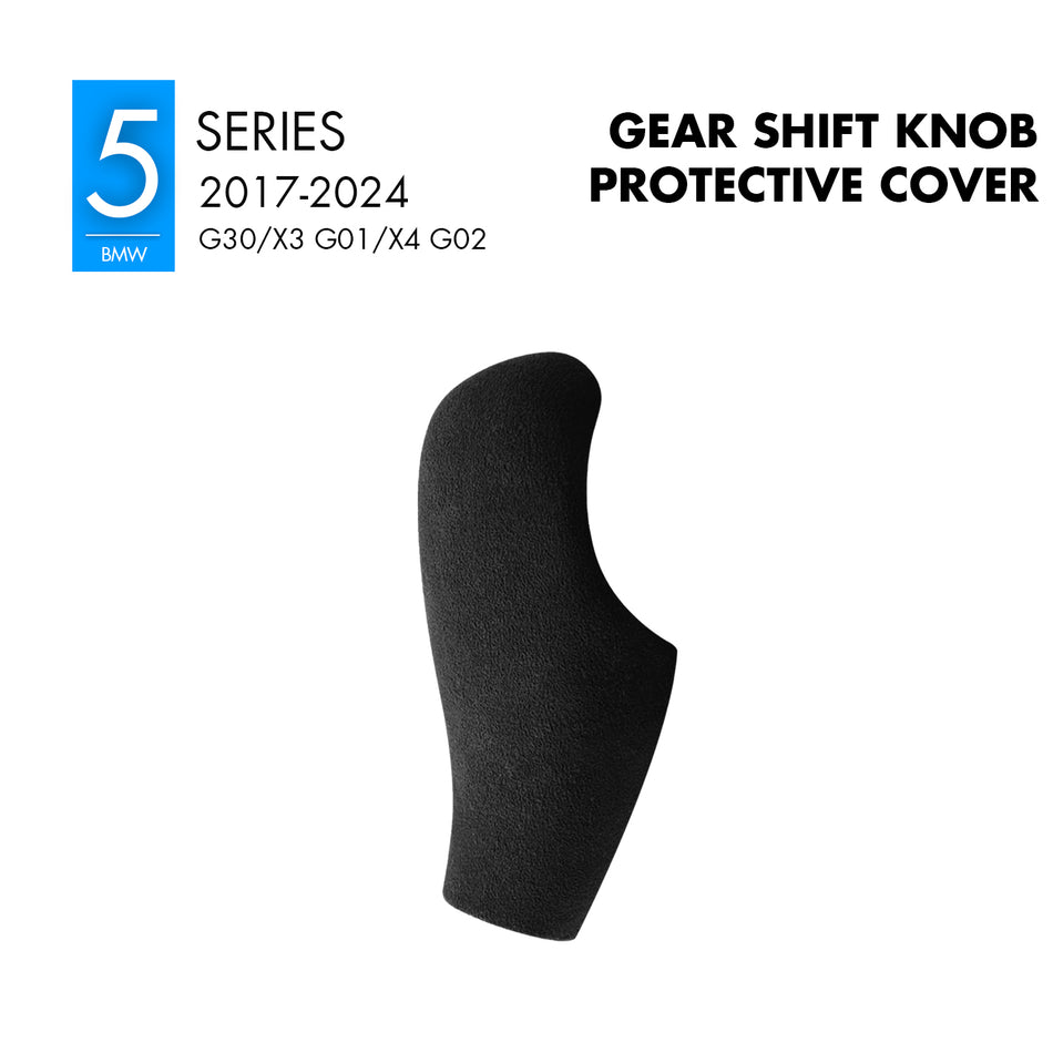 SPCRSO Alcantara Style Gear Shift Knob Cover for BMW 5 Series G30, X3 G01, X4 G02 (Black)