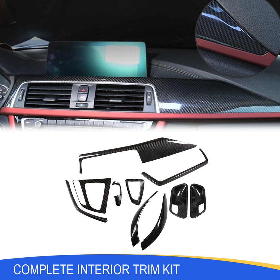 SPCRSO Real Carbon Fiber Full Interior Trim Kit for BMW 3 & 4 Series F30 F34 2013–2019