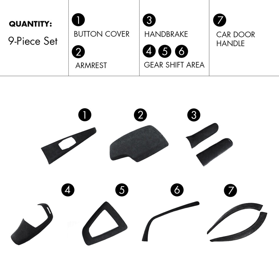 SPCRSO Alcantara Style Wrap Panel Cover Trim for BMW 3/4 Series F30 F33 F34 GT (2013–2019) – Premium Interior Upgrade