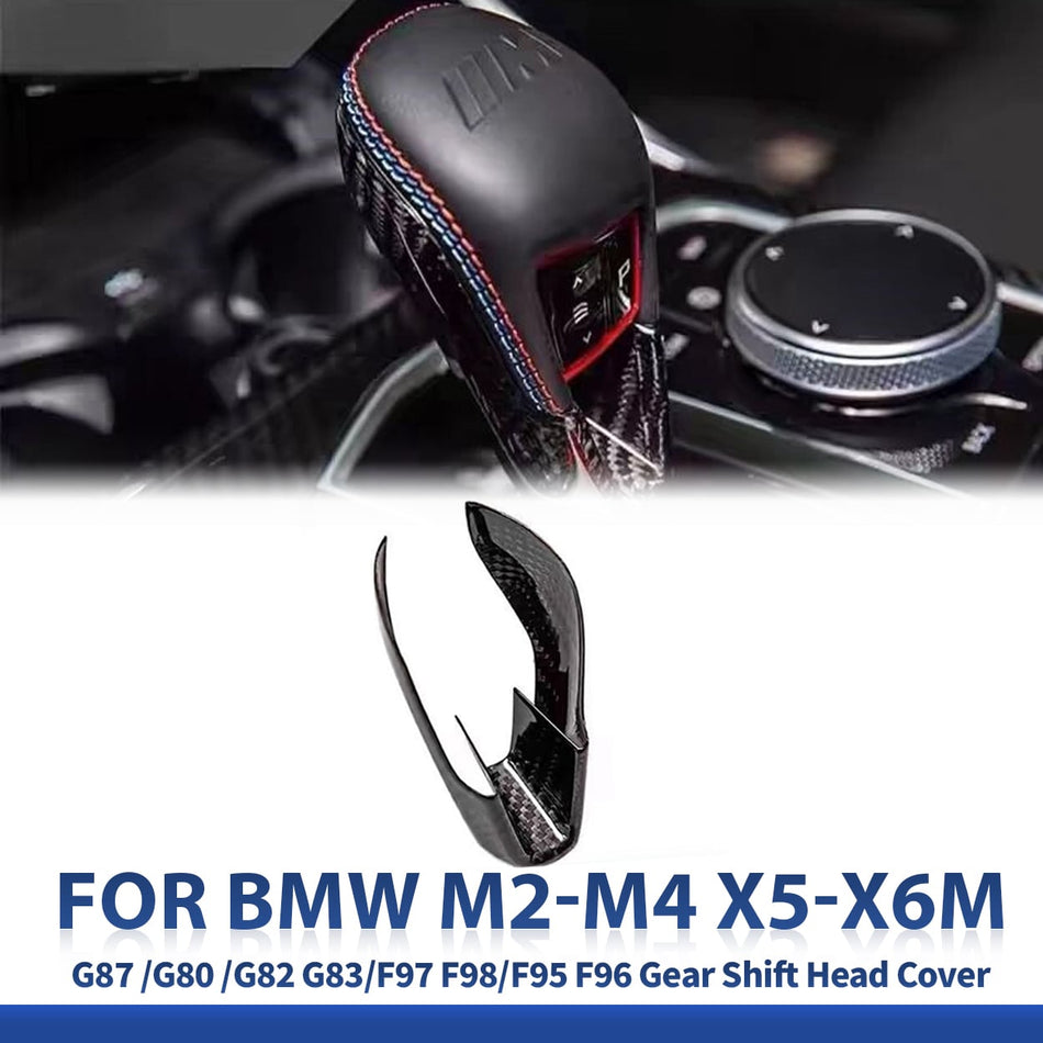 SPCRSO Real Carbon Fiber Gear Shift Knob Cover for BMW M2 M3 M4 (G80 G82) & X5M X6M (F95 F96 F97 F98) – Premium Interior Upgrade