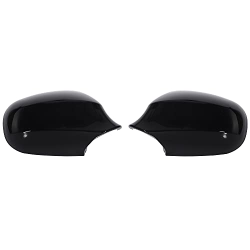 Pair Car Exterior Rear View Mirror Housing Door Wing Mirror Covering Cap for BMW 323i 328i 335d 335i Black