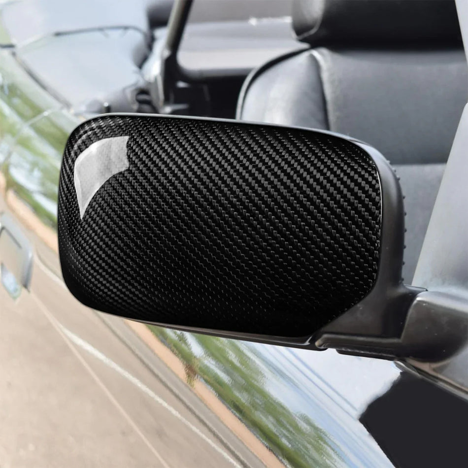 SPCRSO Real Dry Carbon Fiber Mirror Covers for BMW 3 Series E36 1991–1997, Adhesive Overlay, Gloss or Matte Finish