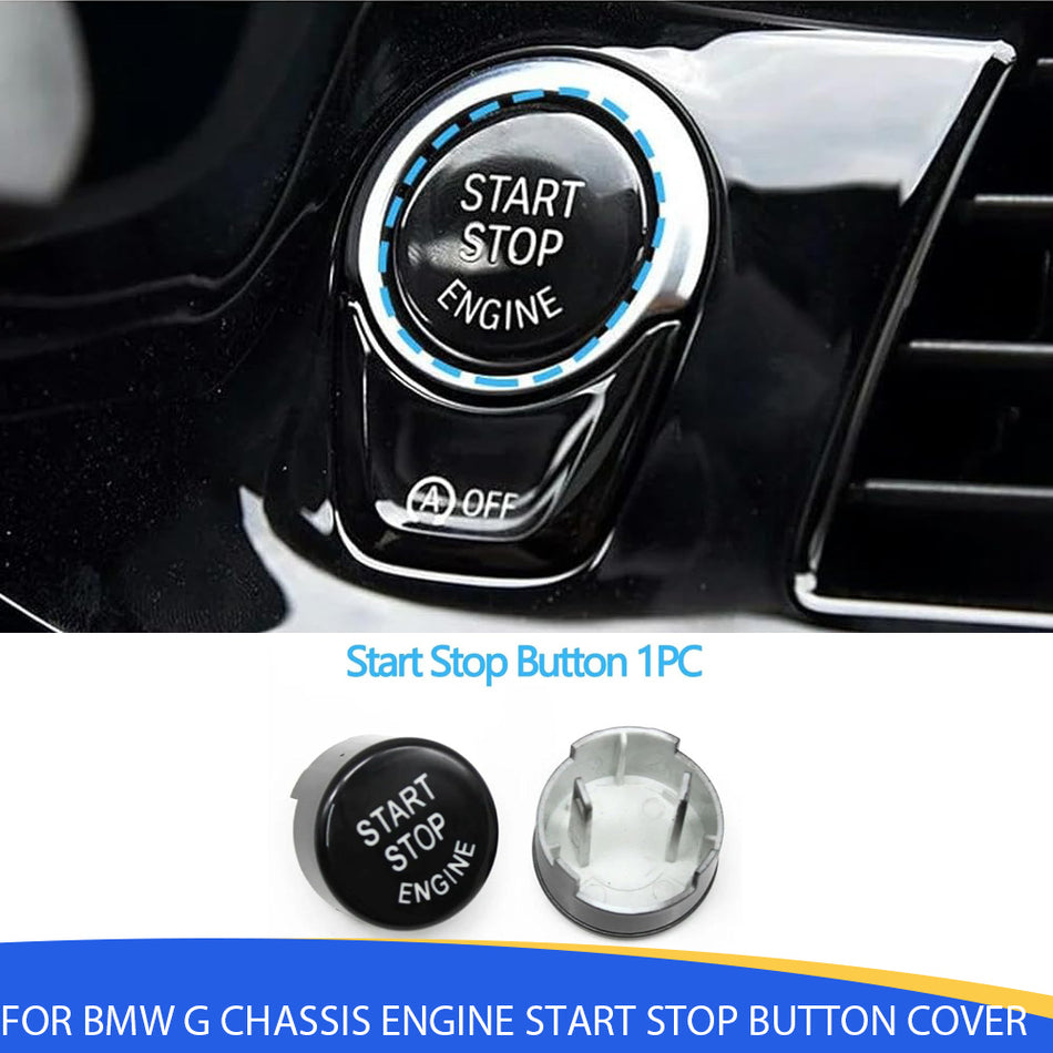 SPCRSO Engine Start Stop Button Cover Compatible with BMW 1 5 6 7 Series GT X3 X4 F52 G30 G31 G01 G02 G32 G11 G12 F97 F98, Replacement Ignition Switch Button Cap