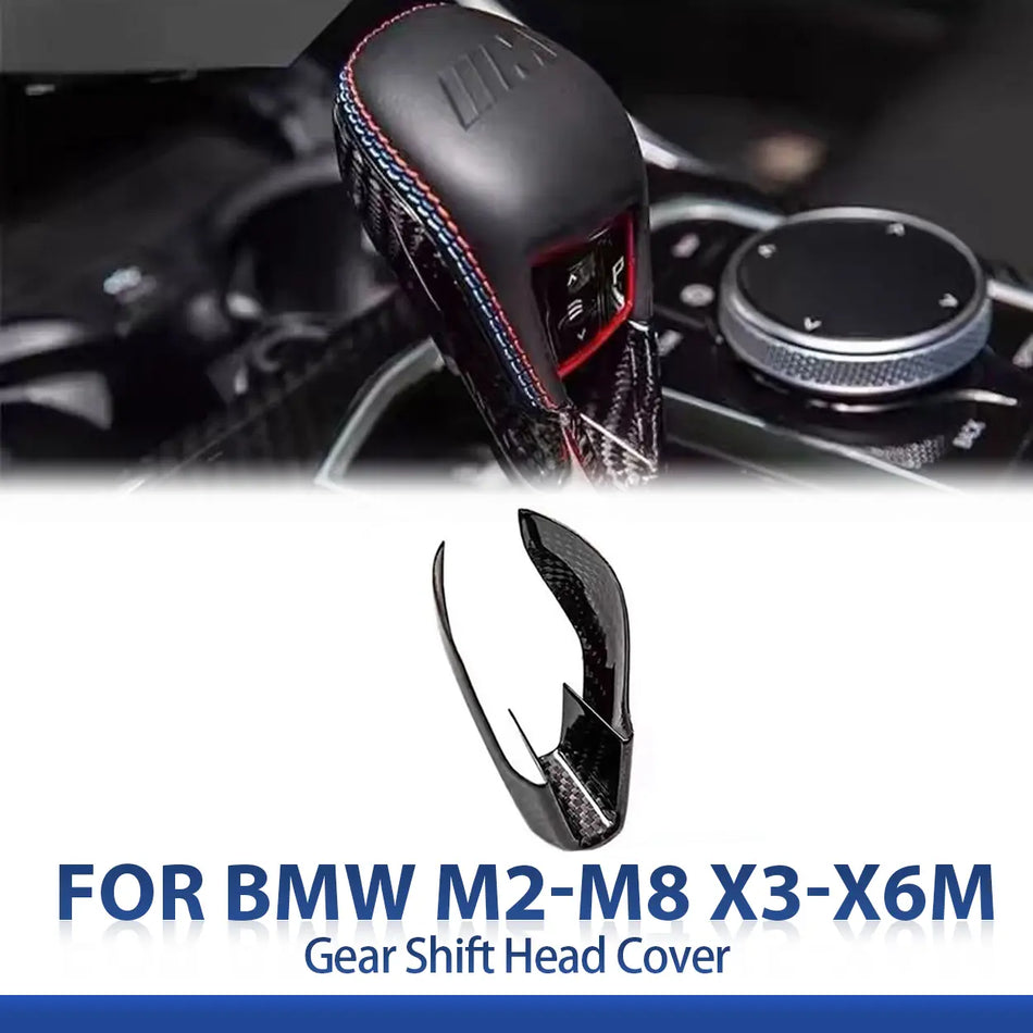 SPCRSO Real Carbon Fiber Gear Shift Knob Cover for BMW M2 M3 M4 M5 M8 X3M X4M X5M X6M