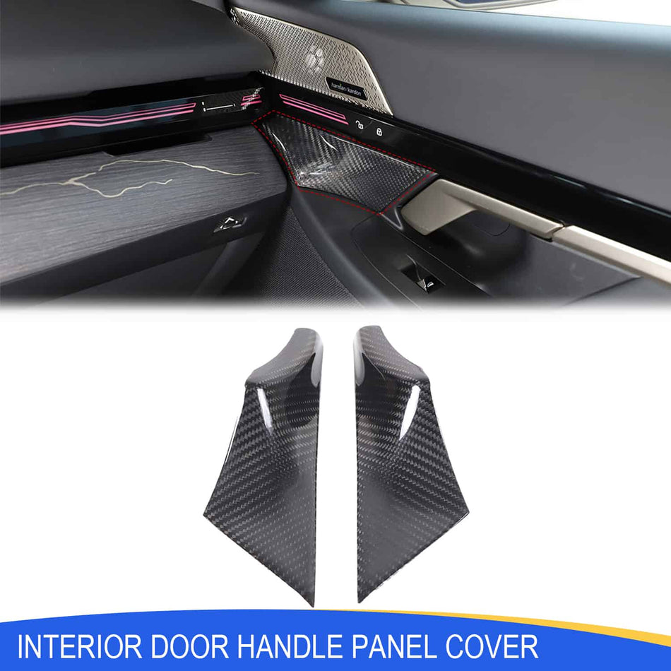 SPCRSO Real Carbon Fiber Interior Door Handle Panel Cover Trim for BMW 5 Series G60 2024+