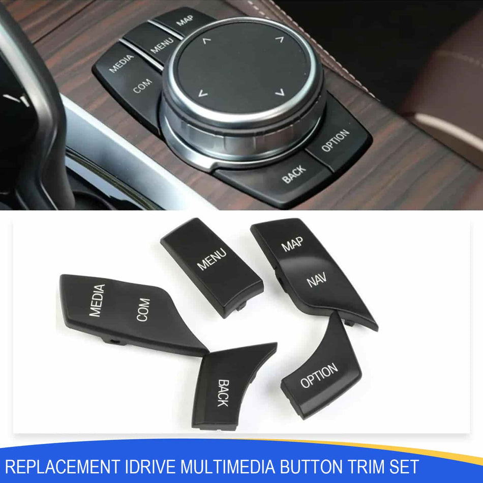 Replacement iDrive Multimedia Button Trim Set for BMW 5 6 7 Series G30 G31 G38 G32 G11 G12 G60 G68 G70 Console Controller Buttons