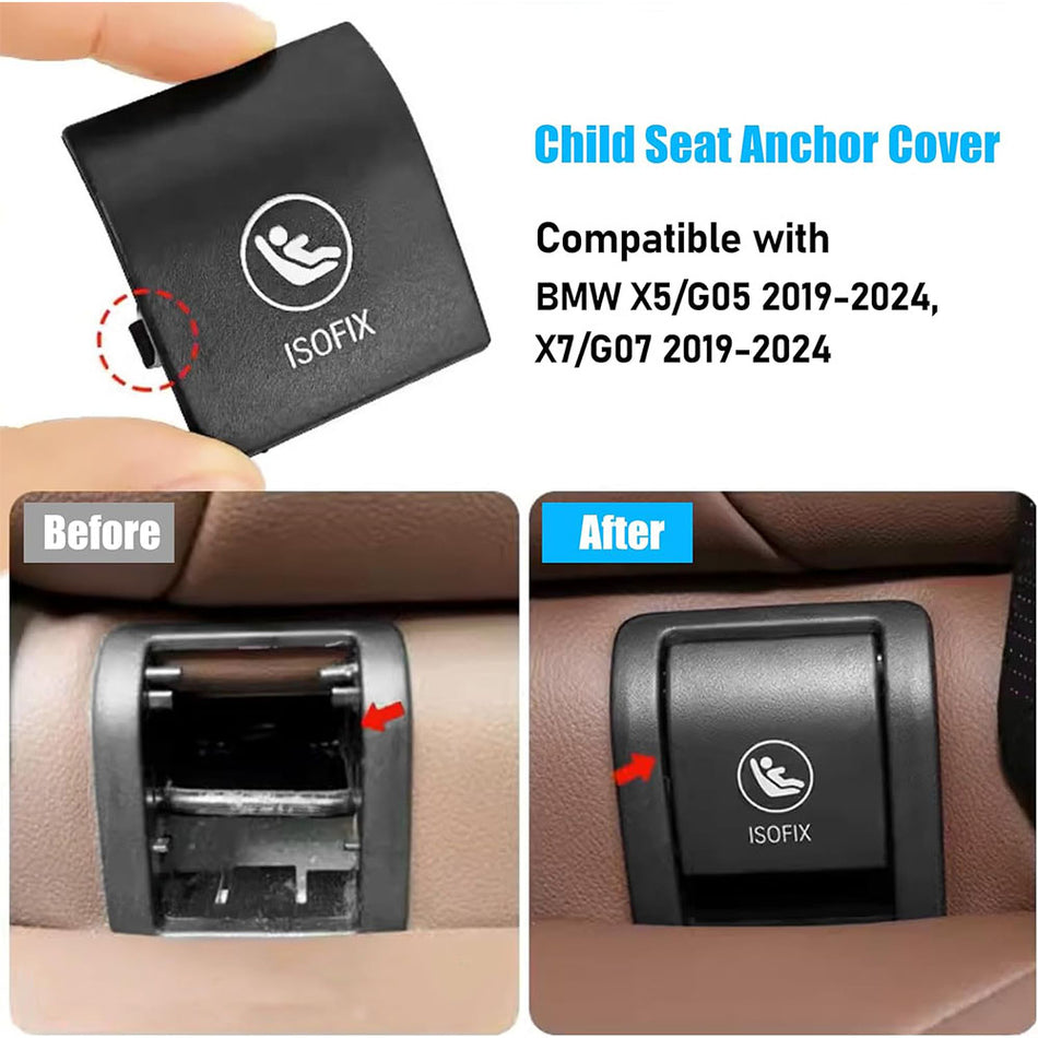 1PCS Compatible with BMW Child Seat Anchor Cover X5 G05 X7 G07 2019-2025, ISOFIX Rear Seat Anchor Cover, Seat Latch Cover for BMW X5 G05/X7 G07, Replaces 52207499794 52208491146