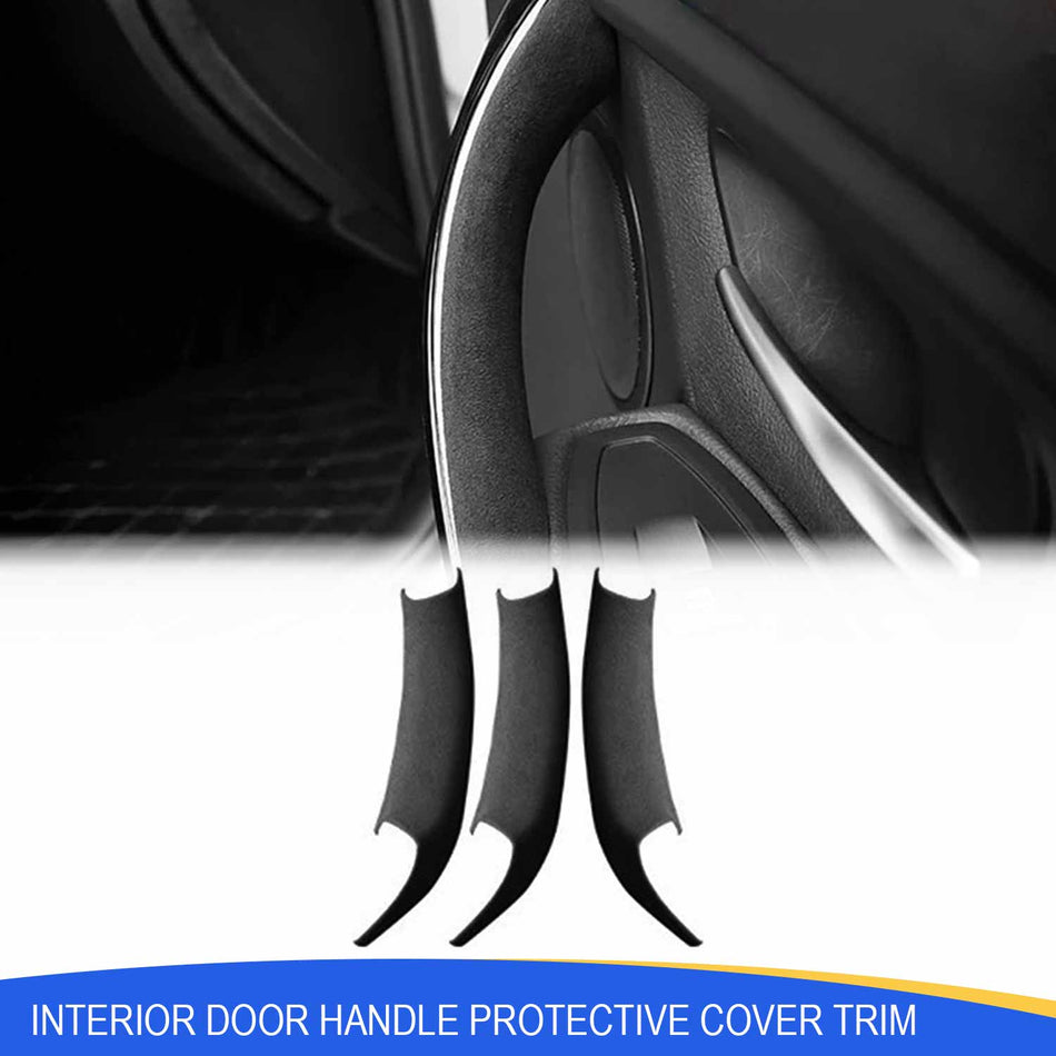 Suede Leather Door Handle Cover | Black/Red Easy Install BMW X3 F25 X4 F26 2011-2017 SPCRSO