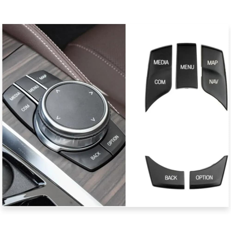 Replacement iDrive Multimedia Button Trim Set for BMW 5 6 7 Series G30 G31 G38 G32 G11 G12 G60 G68 G70 Console Controller Buttons