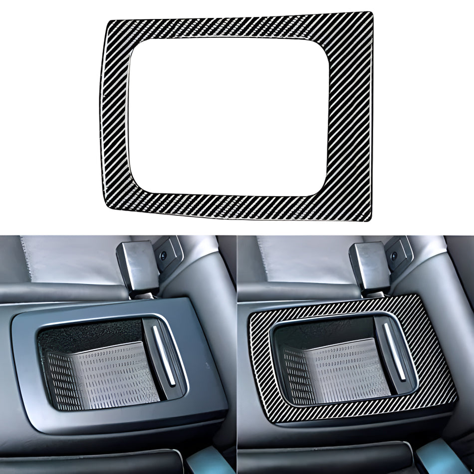 Real Premium Carbon Fiber Car Rear Storage Box Frame Cover Sticker Interior Trim Compatible with BMW E92 M3 2007-2013 Accessories Black