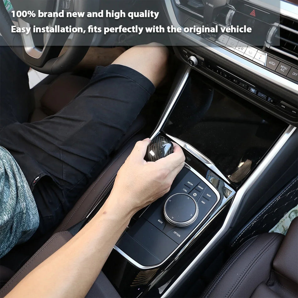 SPCRSO Real Carbon Fiber Gear Shift Knob Cover Trim for BMW 3 Series G20 G21 (2019–2023)