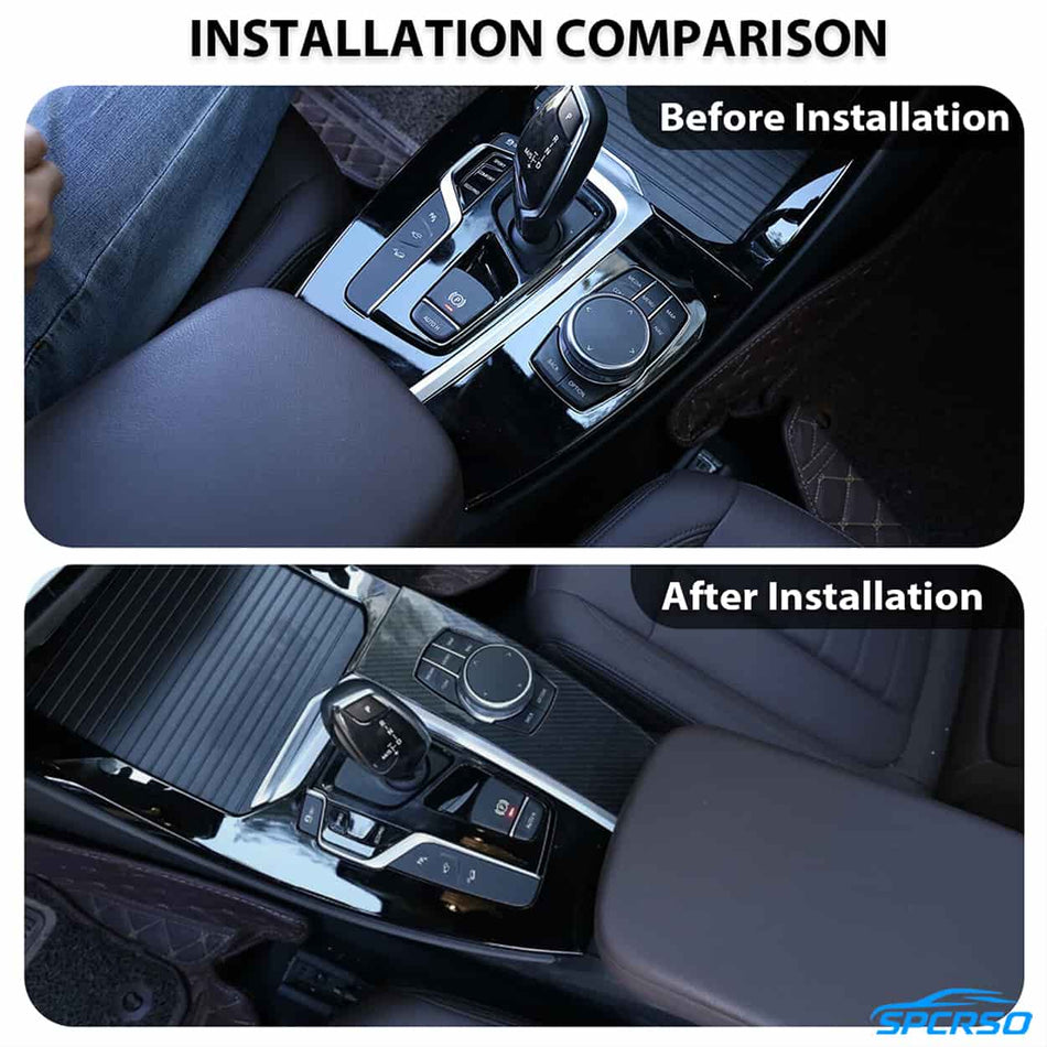 SPCRSO Real Carbon Fiber Multimedia Knob Panel Trim for BMW X3 G01 X4 G02 2018–2021