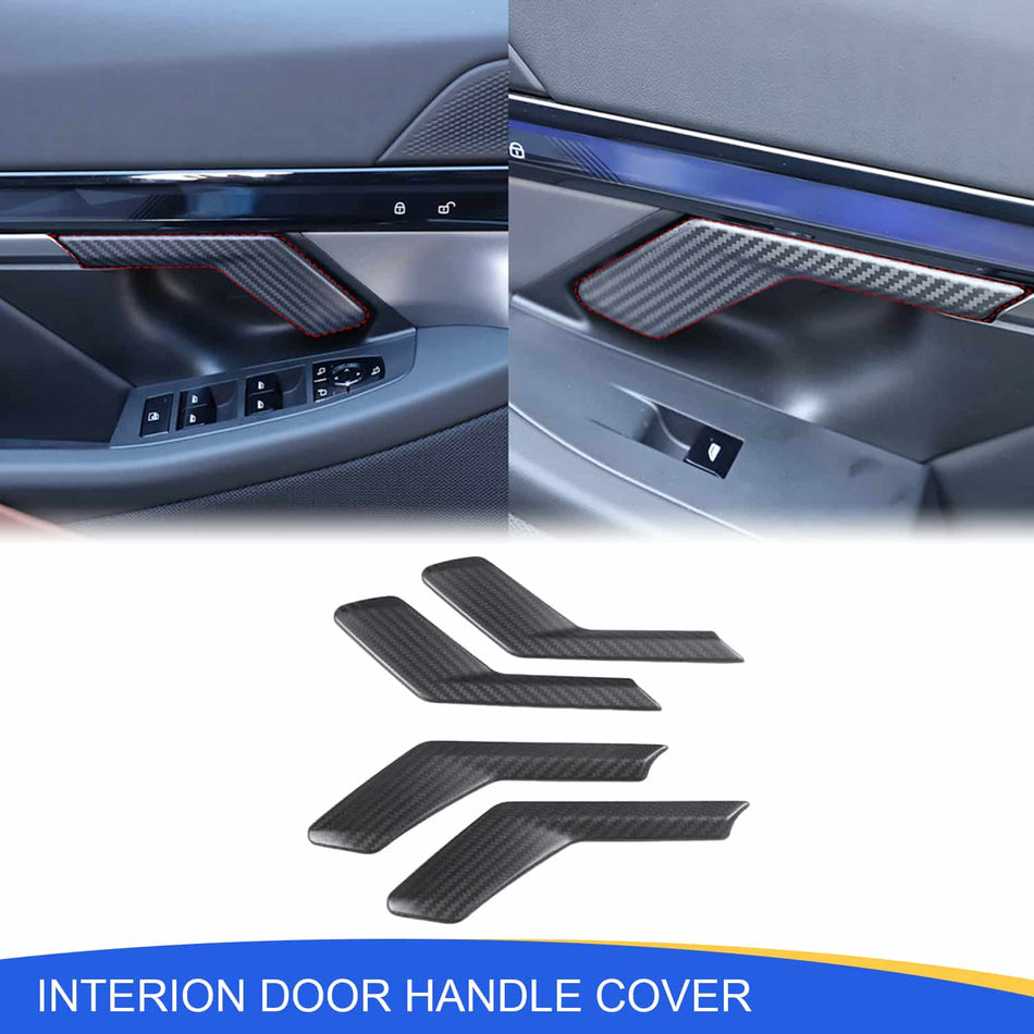 SPCRSO Matte Real Carbon Fiber Inner Door Handle Cover Trim For BMW 5 Series G60 2024+