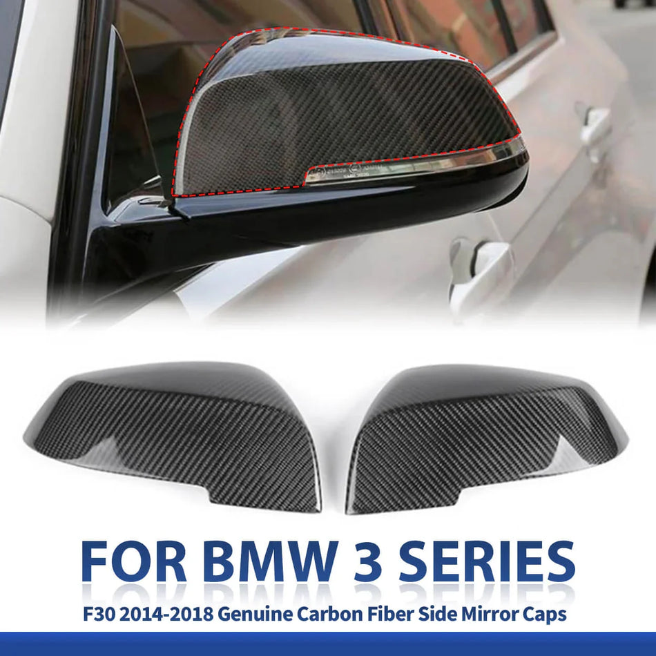 SPCRSO Real Carbon Fiber Side Mirror Covers for BMW 3 Series F30 2014-2018
